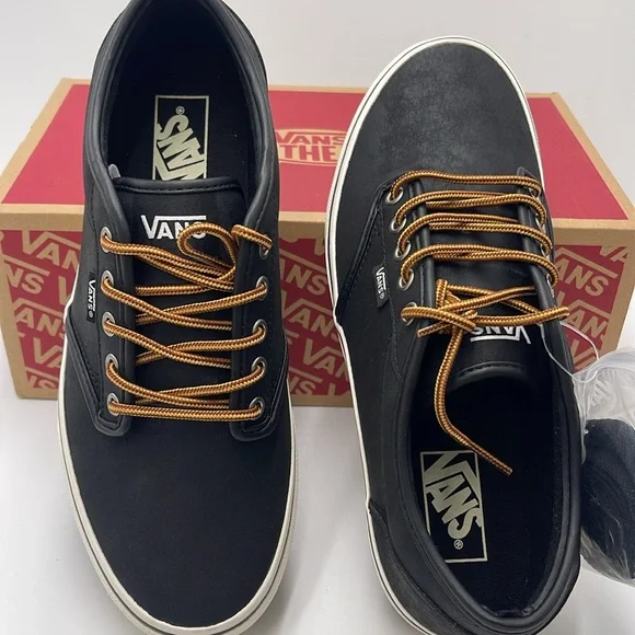 Vans WMNS Black Sneakers Classic Low-Top Design Atwood (Leather)BIck/Marshmallow - Picture 13 of 16